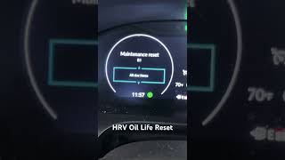 Honda HRV Oil Life Reset honda hondahrv hondaservice shorts short automobile [upl. by Eilrebmik]