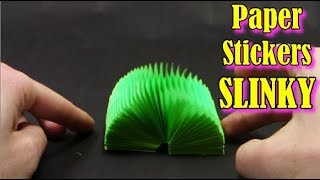 Cool action Origami Stickers SLINKY ✦ IN ENGLISH✦  Yakomoga Easy Origami tutorial [upl. by Moe880]