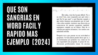 que son sangrias en word facil y rapido mas ejemplo 2024 [upl. by Perni851]