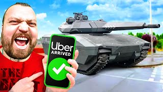 UBER DRIVER IN A TANK PRANK  Eddie Hall [upl. by Reivaz]