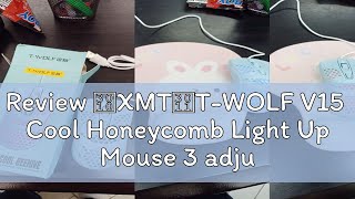 Review 【XMT】TWOLF V15 Cool Honeycomb Light Up Mouse 3 adjustable DPI 4color breathing light [upl. by Hun]