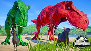 Tirex vs Spinosaurus Ultimasaurus Indoraptor Trex Dinosaurs Fighting 🌍 Jurassic World Evolution [upl. by Aile401]