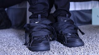 Lanvin “Triple Black” Curb Sneakers  Unboxing amp On Foot Review [upl. by Haymes]