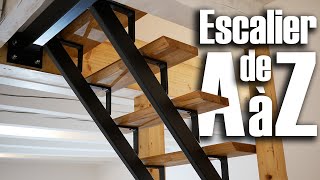 Construire un escalier de A à Z  Metal et Bois  DIY  ⓇⒷ [upl. by Terrab]