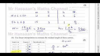 WST0101 Edexcel IAL S1 June 2021 Q3 Histograms Interpolation Mean amp SD [upl. by Wakeen644]