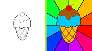 BEAUTIFUL ICE CREAM COLORING ON PAPER [upl. by Caro]