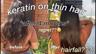 keratin hair treatment honest review for thin hair after 4 months😱 [upl. by Legir]