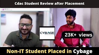 NonIT Cdac Student placed in Cybage Cdac student review after Placement Cdac student strategy [upl. by Adnarym]