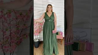 VESTIDO VERDE OLIVA EM LUREX COM FENDA 👗💚✨ vestidofesta reels simmetria youtube dress love [upl. by Daphne]