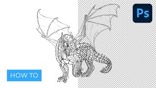 Remove the White Background From Line Art in Adobe Photoshop [upl. by Corine215]