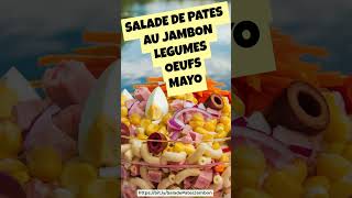 Salade de Macaronis au jambon et légumes Recette Gourmande pour PiqueNique et Barbecue lunchbox [upl. by Nangatrad]