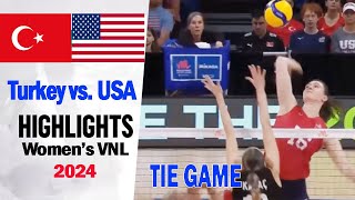 Womens VNL 2024  Turkey vs USA Highlights 362024  Volleyball nations league 2024 [upl. by Notnirb]