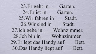 In auf mit dasins dem den Akkusativ und Dativ die der an [upl. by Eynobe]