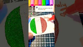 I draw sticker 🇮🇹 Italy flag with glitter shortsdrawing sticker italy youtubehighfive glitter [upl. by Tann288]