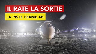 Piste fermée 4h  un avion rate la sortie et sembourbe dans lherbe [upl. by Esiouqrut433]