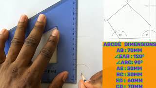 Construct Irregular Pentagon  Irregular Polygons  Technical Drawing [upl. by Aiela]