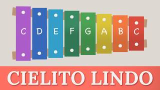 How to play Cielito Lindo on a Xylophone Easy Songs Tutorial [upl. by Fay]