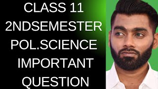 Class 11 Political Science 2nd Semester 2025  West Bengal Board Important Questions amp Suggestions [upl. by Adialeda]