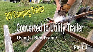 Utility Trailer Build Using Bed Frames DIY for Cheap Part 1 … [upl. by Eirtemed]