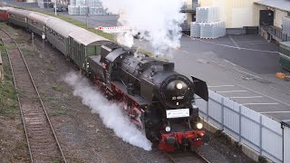 Wiedereröffnung der Aartalbahn mit NTB Sonderzug  gezogen von 52 4867 der HEF 03112024 [upl. by Jacinta160]