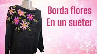 BORDA FLORES EN UN SUETER [upl. by Anaahs]