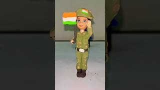 DIY INDIAN ARMY SOLDIER 🪖   mini clay toy  clayworking art skill Clay hand crafts  shorts [upl. by Engamrahc598]