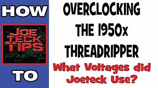 Overclocking The 1950x Threadripper  HOW TO  JoeteckTips [upl. by Maggee]