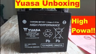 Yuasa Motorcycle Battery Unboxing YTX14HBS High Performance [upl. by Mueller]