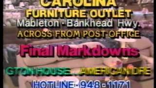 Carolina Furniture Outlet commercial 1986 Going out of business [upl. by Annekcm756]