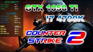 COUNTER STRIKE 2  GTX 1050 TI  I7 4790K 1080p  768p low and high setting [upl. by Ahsikel814]