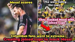 Columbus fans had joined cups to Mock Messi but they were shut down with a brace😂 [upl. by Otreblanauj]