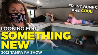 Tour an Alliance 390MP and 2 VERY Unique Bunkhouse RVs  2021 Tampa RV Show [upl. by Ayikahs962]