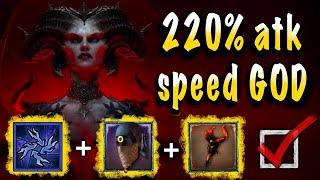 Uber Lilith Vox Andariel Chain Lightning Sorcerer 220 atk speed D4 Season 5 [upl. by Enyr]