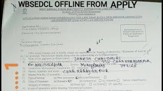 WBSEDCL OFFLINE FROM APPLICATION 2019  How to Apply Wbsedcl From New connection West Bengal [upl. by Adnoraj]