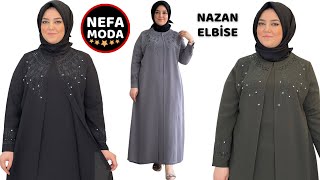 NAZAN ELBİSE  tesettür kombini  NEFA MODA TESETTÜR GİYİM [upl. by Nealy]