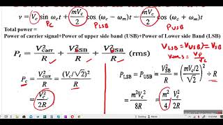 57 Power relation in the Amplitude modulated wave [upl. by Berlinda331]