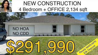 291990 422  OFFICE 2134sqft New Construction Lecanto Florida 3000 Deposit House Tour [upl. by Inaniel]