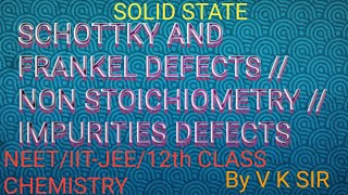 schottky defects frenkel defects  Non stoichiometry defects and impurity defects with example [upl. by Aima290]