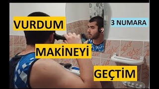 Evde Saçlarımı 3 Numaraya Vurdum  TR alt yazı  Karantina zamanı saç kesimi [upl. by Kotta]