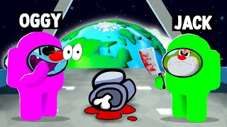 Oggy And Jack Playing With Funny Randoms in 3d Among us  Roblox😂😂😂 [upl. by Nagyam]