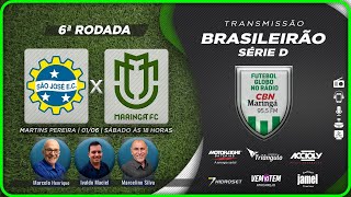 SAO JOSE X MARINGÁ  AO VIVO  Narração MARCELO HENRIQUE  Futebol Globo CBN [upl. by Sunny898]