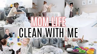 MOM LIFE CLEAN WITH ME  SPRING CLEANING MOTIVATION  MONDAY RESET [upl. by Bassett]