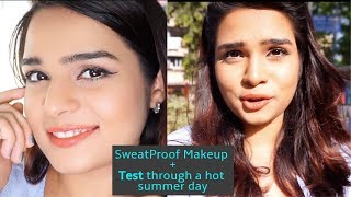 How to stop your makeup from getting Sweaty  Oily in Summer  HOT DAY TEST [upl. by Jermayne]