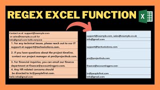 regex excel function  regular expressions in excel [upl. by Urbannai]