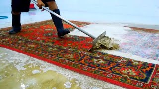 Traditional dirty carpet cleaning  Satisfying rug cleaning ASMR [upl. by Rehptsirhc]