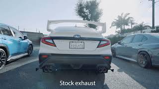 2022 Subaru WRX Exhaust comparison  STOCK  Muffler Delete Straight pipe Sound clip [upl. by Aisac]