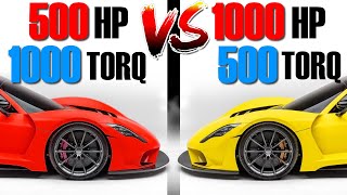 Whos faster Explained and Simulated  Horsepower vs Torque [upl. by Coniah743]