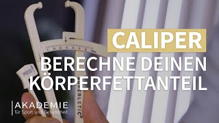 Caliper – berechne deinen Körperfettanteil  Körperfett messen  KFA reduzieren  Wissenswert [upl. by Yereffej]