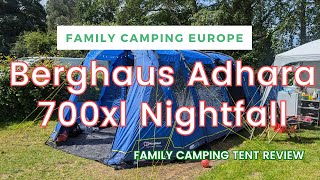 Berghaus Adhara 700xl Nightfall Family Tent Review amp Set Up  Our NEW Family Camping SetUp [upl. by Raynor]