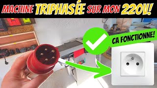 ⚡🔌Utiliser une machine à bois triphasée 400V sur le réseau 220V de son atelier ÇA FONCTIONNE [upl. by Namor]